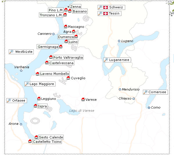 Karte Lago Maggiore Ostküste