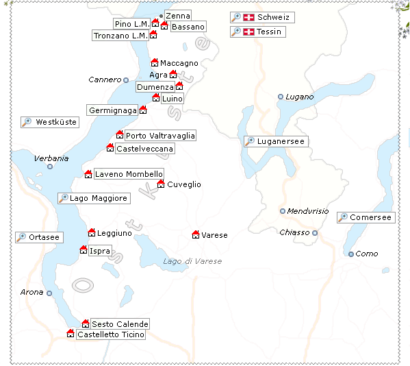 Karte Lago Maggiore Ostkste